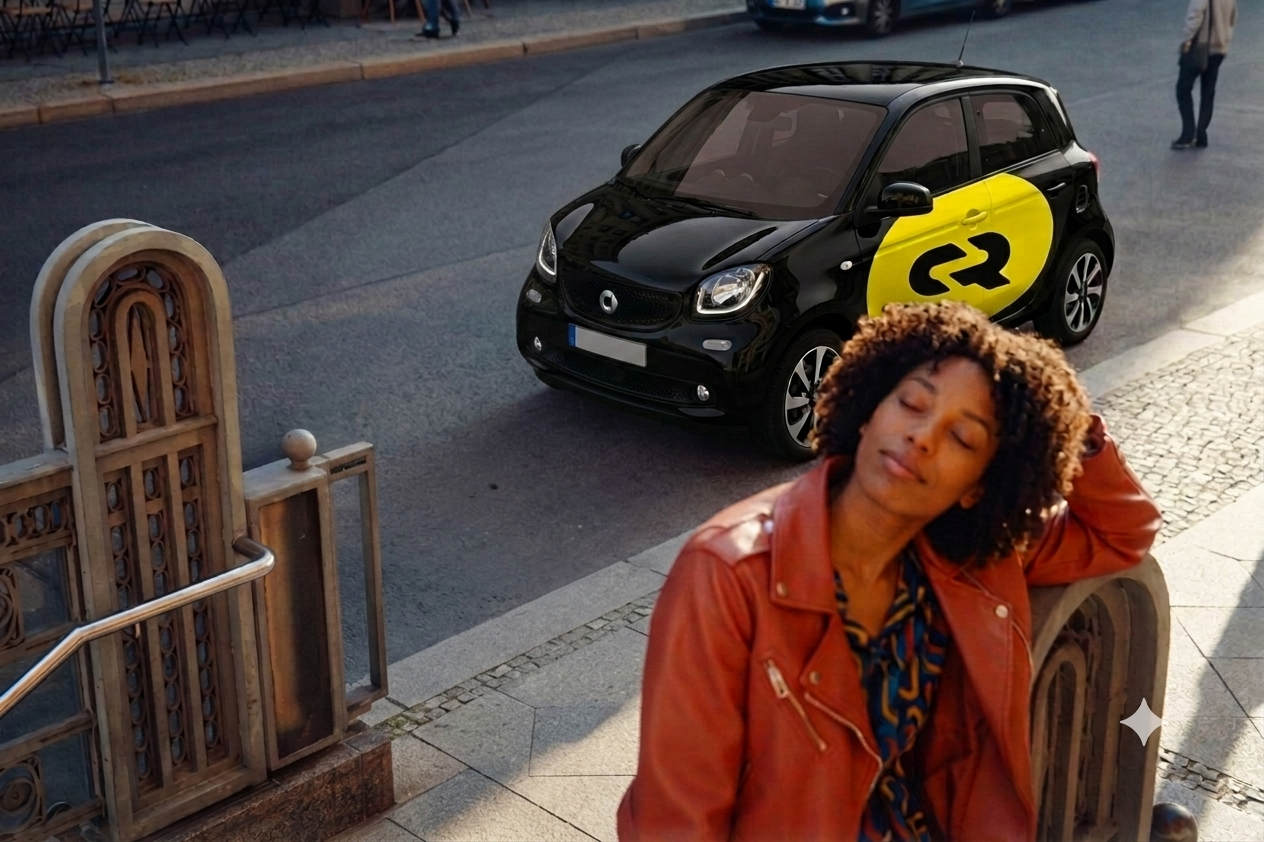 CitiRide passenger relaxing beside a ride